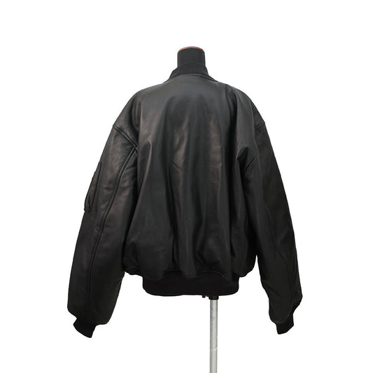 BALENCIAGA Bomber Jacket Size S Black808911TMS021000 Lambskin