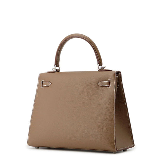 HERMES Kelly Sellier Etoupe Epsom Size 25