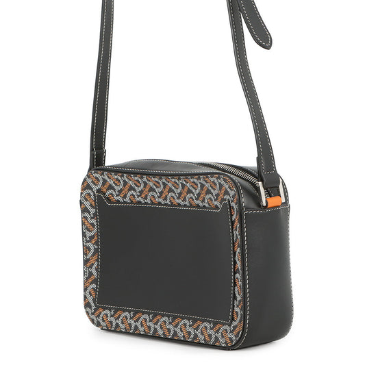 BURBERRY TBMonogram Shoulder Bag Black/Orange/White PVC Leather