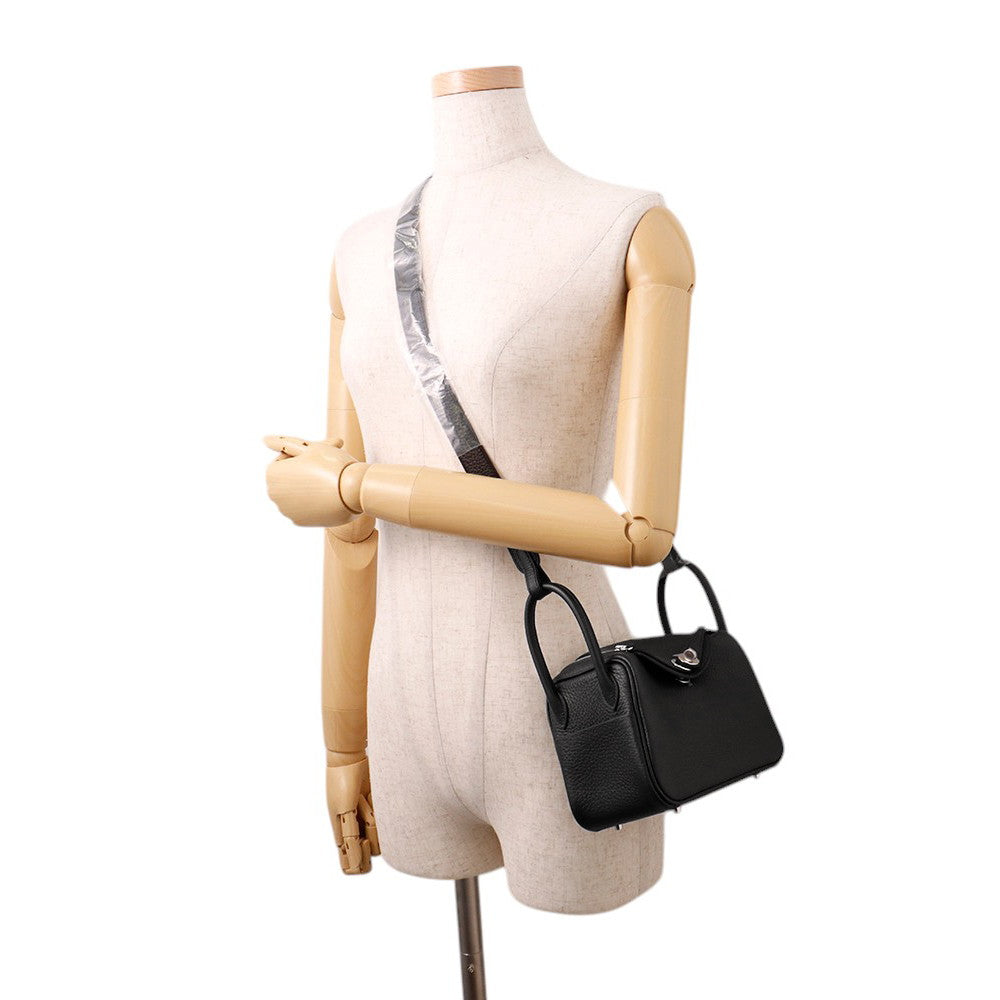 HERMES Lindy Black Taurillon Clemence Size Mini