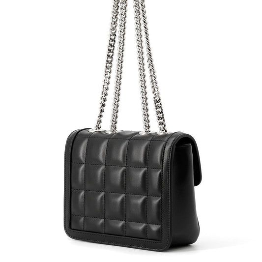 GUCCI Decorated Mini Chain Shoulder Bag Black741457 Leather