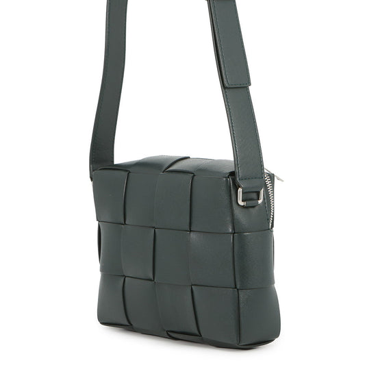 Bottega Veneta Maxi INTRECCIATO Shoulder Bag Dark Green Leather