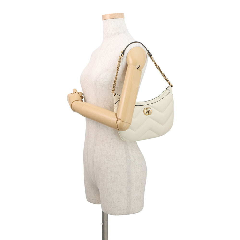 GUCCI GG Marmont ChainShoulder Bag Ivory777263 Leather Size Small