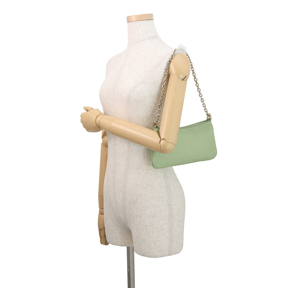 GUCCI GG Emblem Super Mini Bag Green815278 Leather