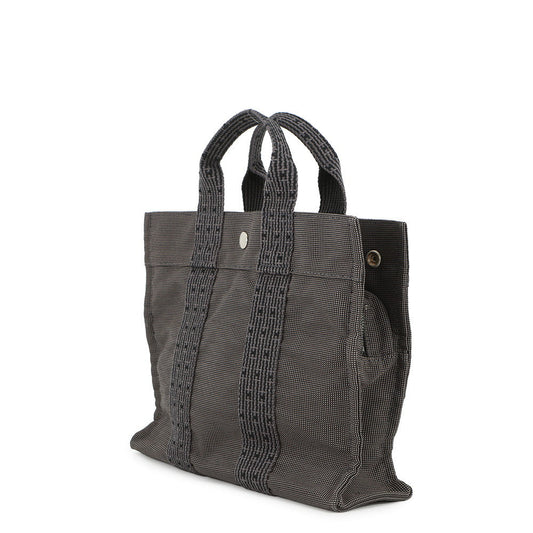 HERMES Her Line Tote Gray Canvas Size PM