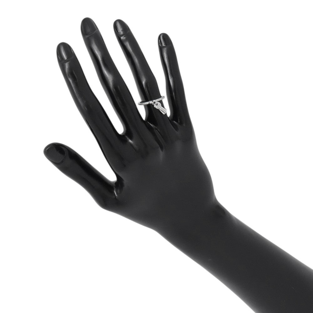HERMES Kelly・Clochette Ring Size PM/49/#9 18K White Gold