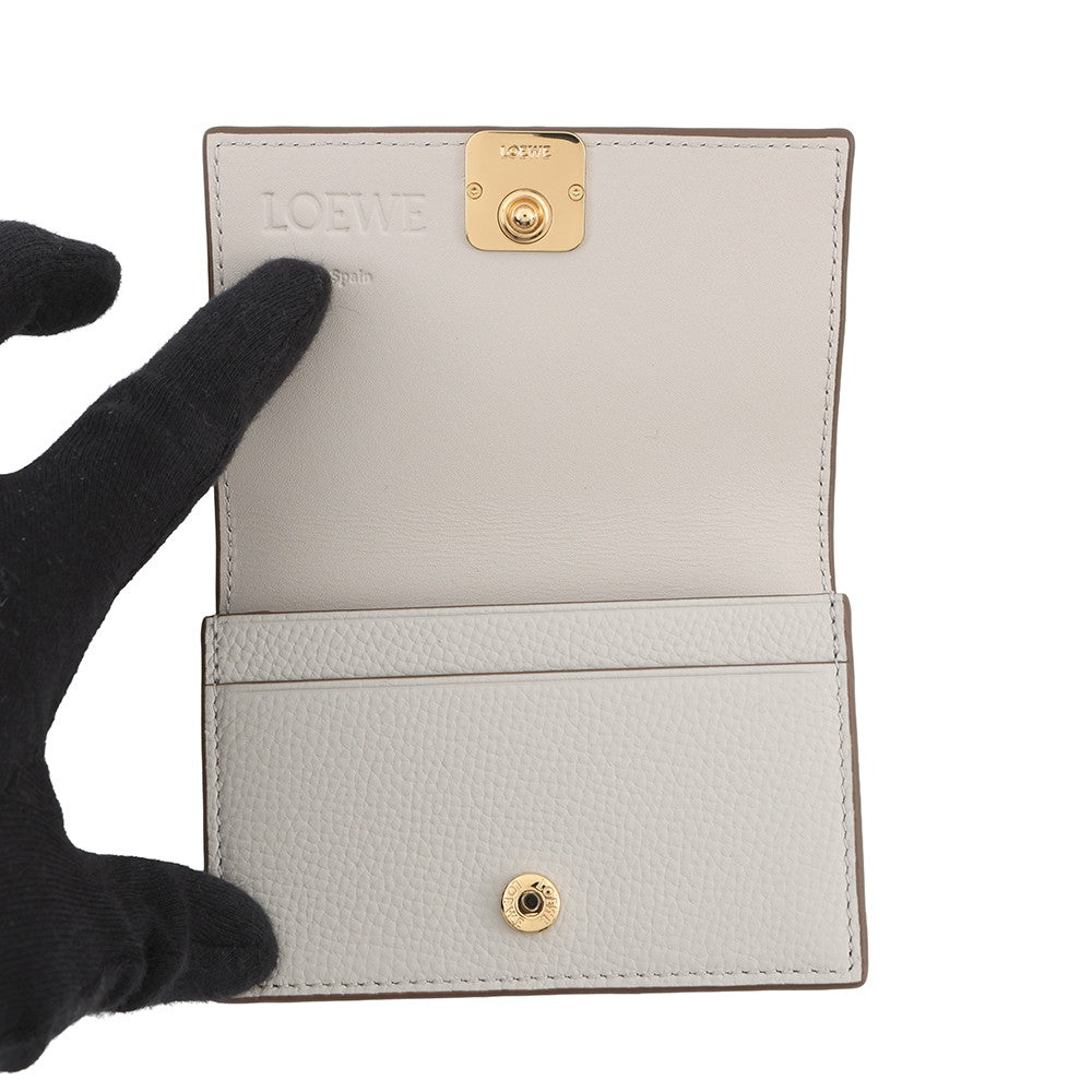 LOEWE Anagram Business Card Holder light ghostC821M97X08 Pebble Grain Calf Leather