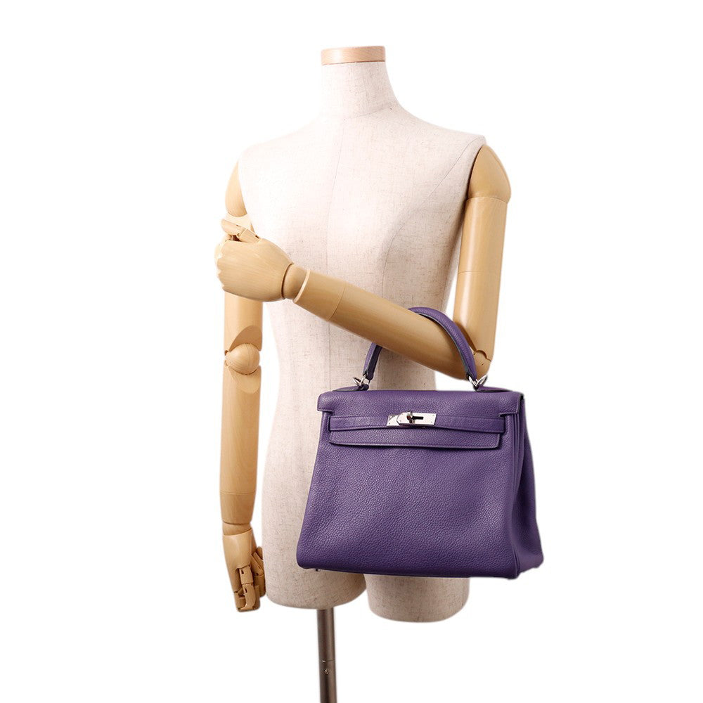 HERMES Kelly Retourne Iris Togo Leather Size 28