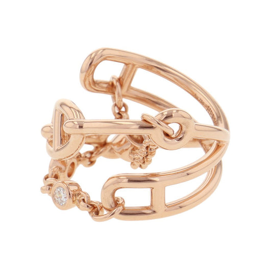 HERMES Chaine d'Ancre Chaos Ring Size MM/50/#10 18K Pink Gold