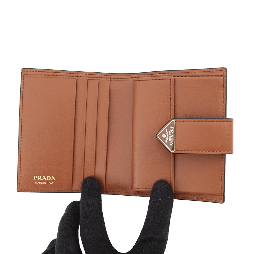 PRADA City Calf Tab Bifold Wallet Brown1MV204 2CNP F0046 Leather