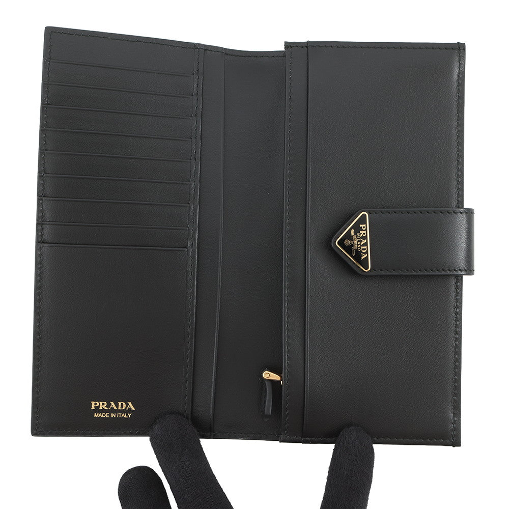 PRADA City Calf Tab Long Wallet Black1MV025 Leather