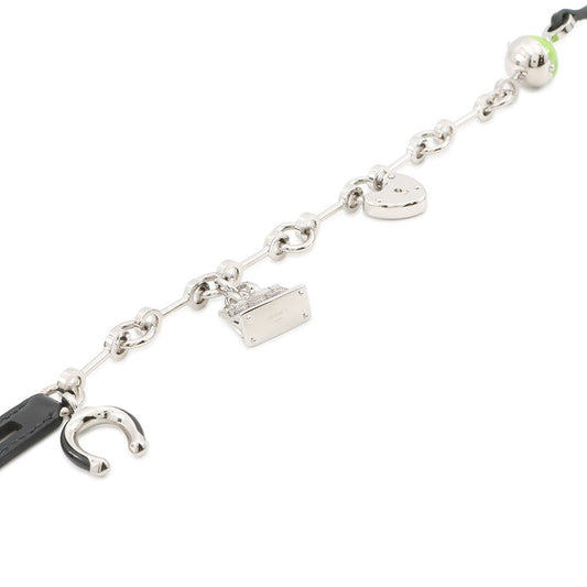 HERMES Bijoux de Bag Charm Black/Granit Metal Box Calf Leather