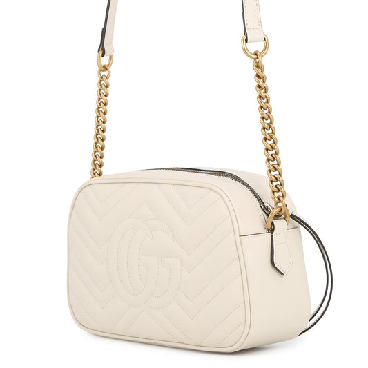 GUCCI GG Marmont ChainShoulder Bag Ivory447632 486628 Leather