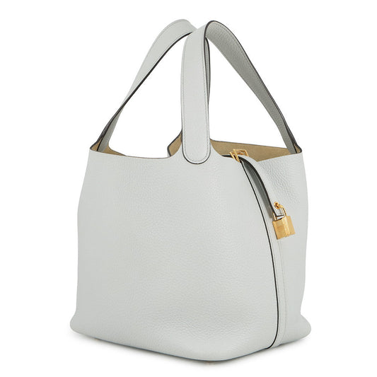 HERMES Picotin Lock Blue Pale Taurillon Clemence Size MM