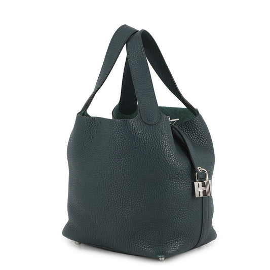 HERMES Picotin Lock VertBosphore Taurillon Clemence Size PM