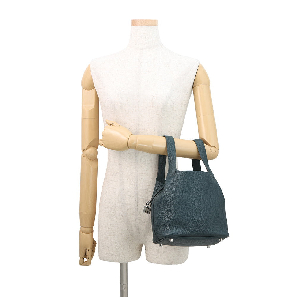 HERMES Picotin Lock VertBosphore Taurillon Clemence Size PM