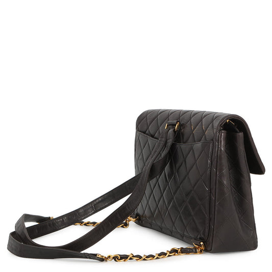 CHANEL Matelasse Backpack Black Lambskin
