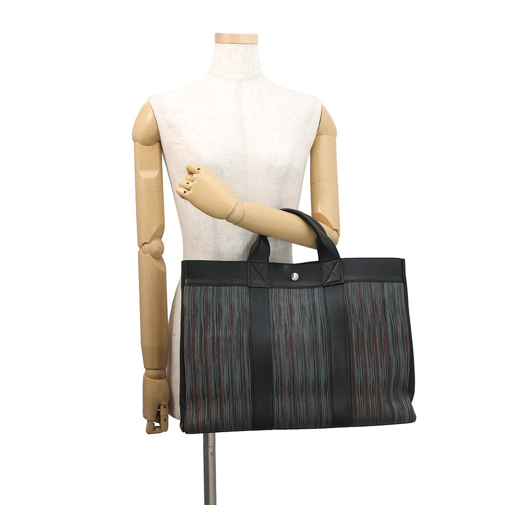 HERMES Fool Toe Tote Black/Multicolor Vibrato Leather Size MM