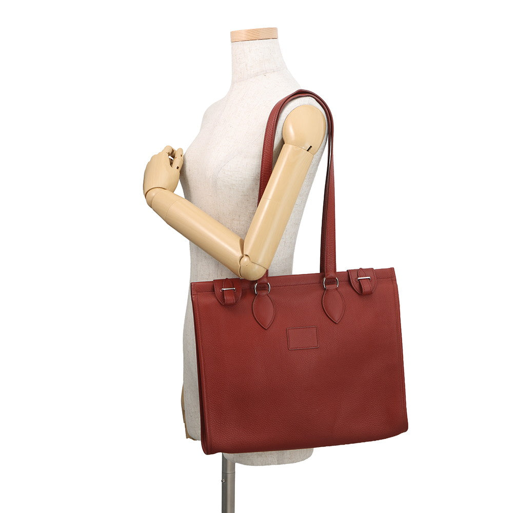 HERMES Cabas Rouge Grenat Togo Leather Size 35