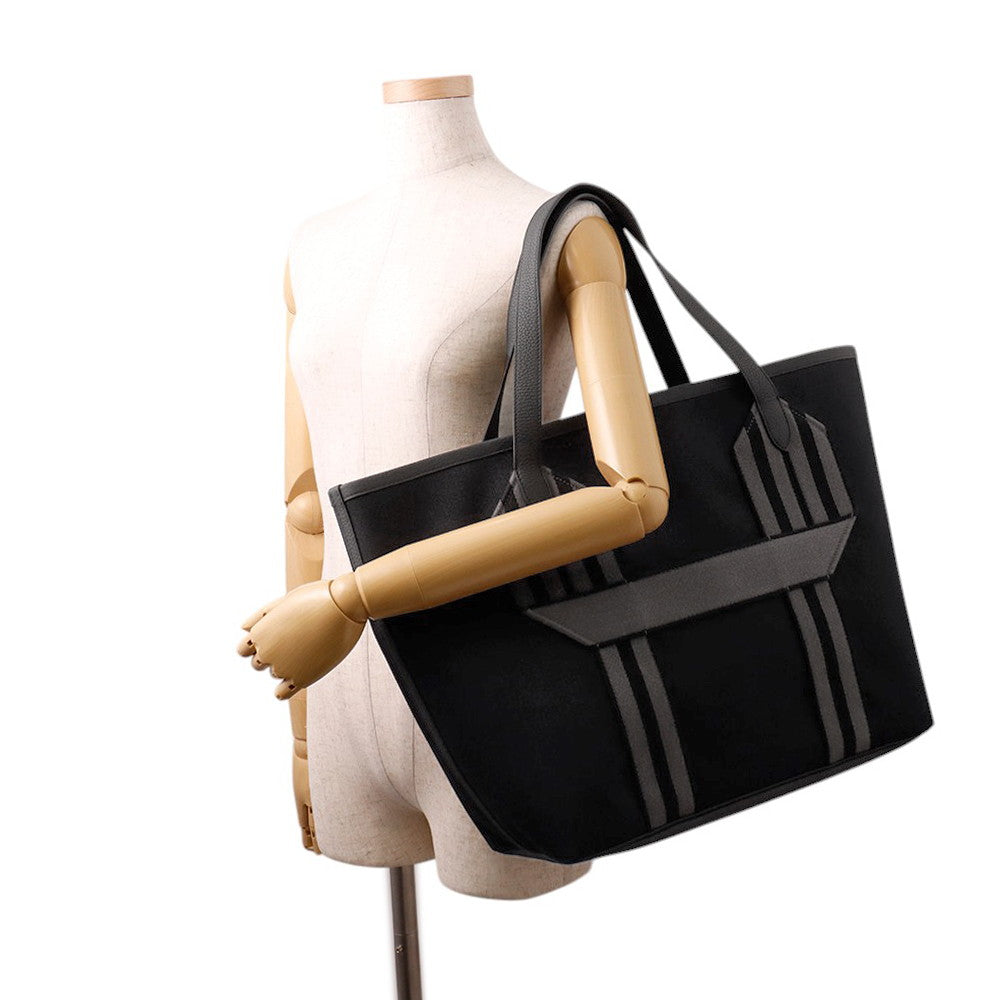HERMES Pur Sangle Black/Gray Toile Military Taurillon Clemence