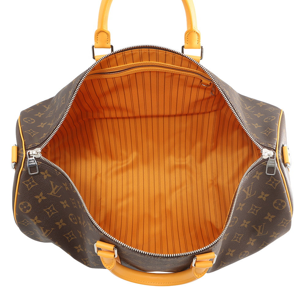 LOUIS VUITTON Keepall Bandouliere Brown/SaffronYellowM12634 Monogram Size 50