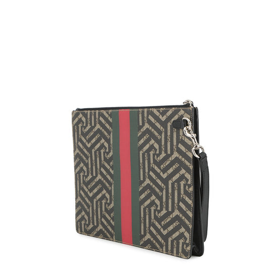 GUCCI Cherie B Clutch Bag Black/Multicolor433665 GG Kaleido Leather