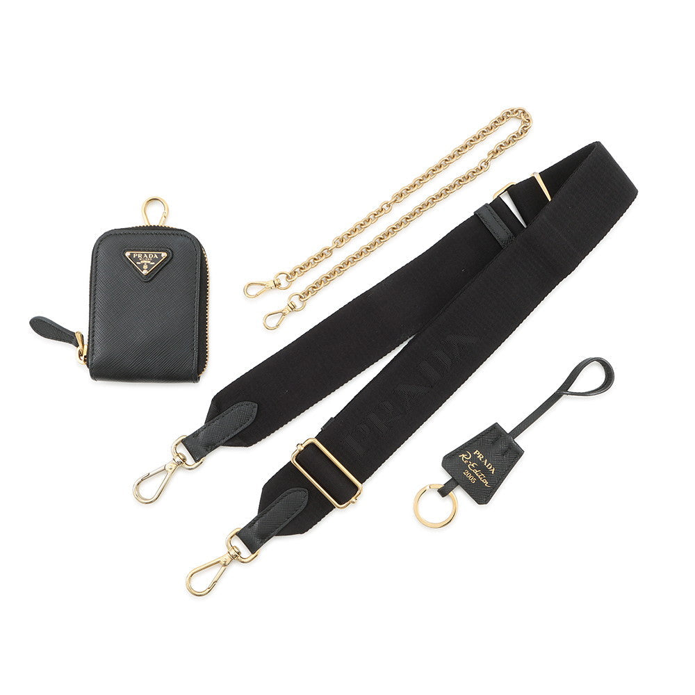 PRADA Re-Edition 2005 Shoulder Bag Black1BH204_NZV_F0632_V_V2P Saffiano LeatherLeather
