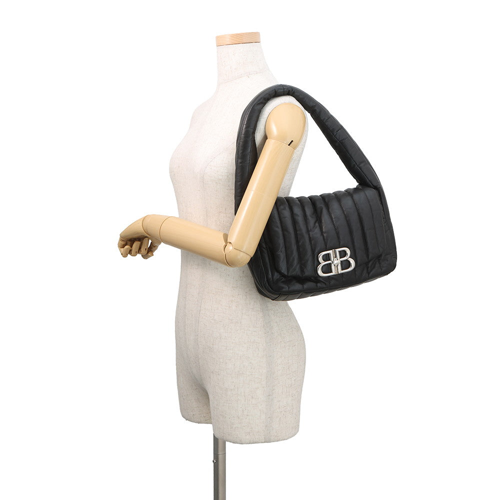 BALENCIAGA Monaco One Shoulder Bag Black787896 Leather Size Small