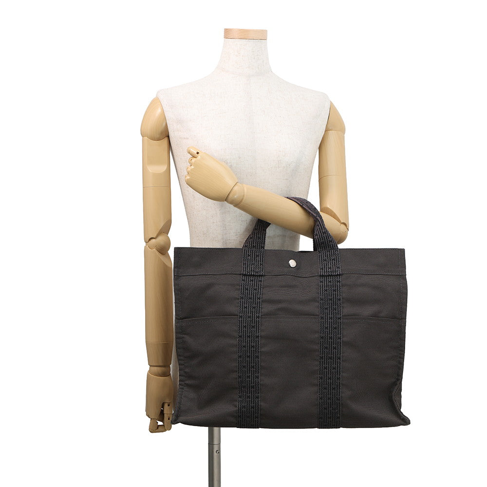 HERMES Her Line Tote Gray Canvas Size MM