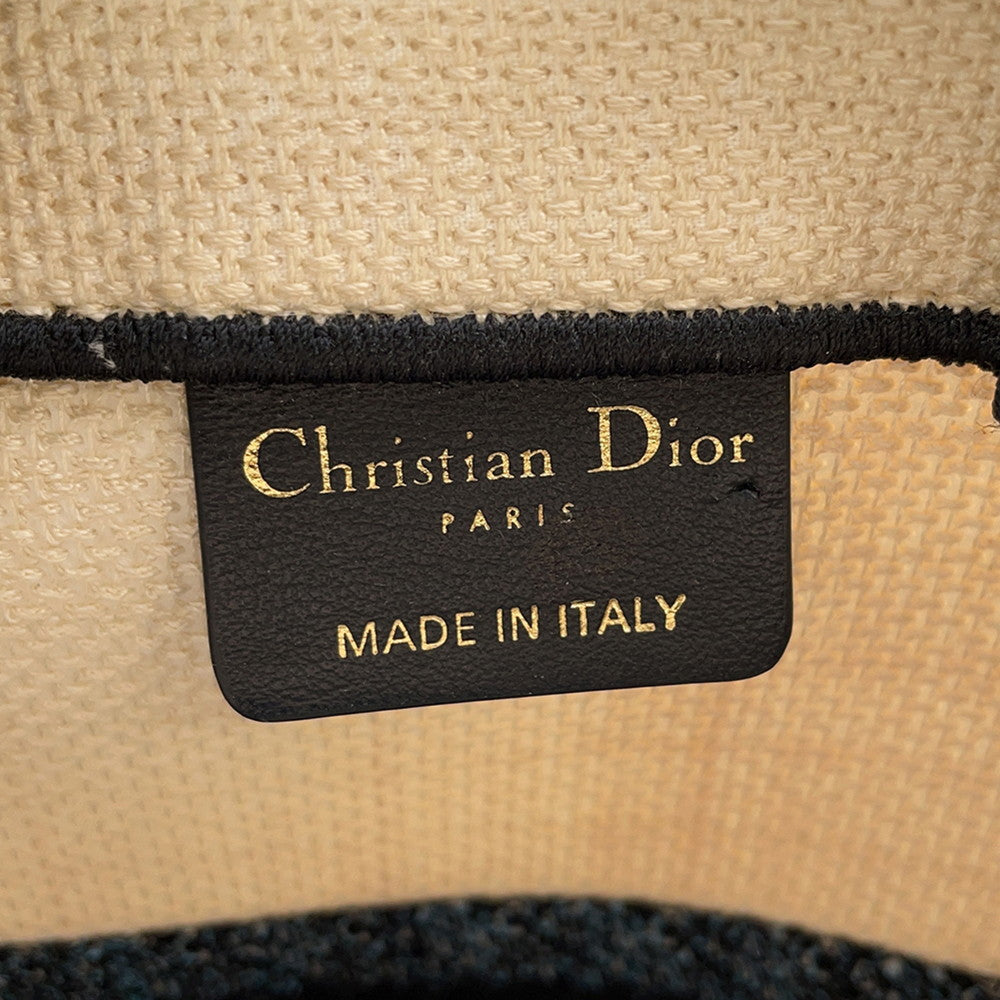 Dior vertical book tote White/Blue/Black Canvas