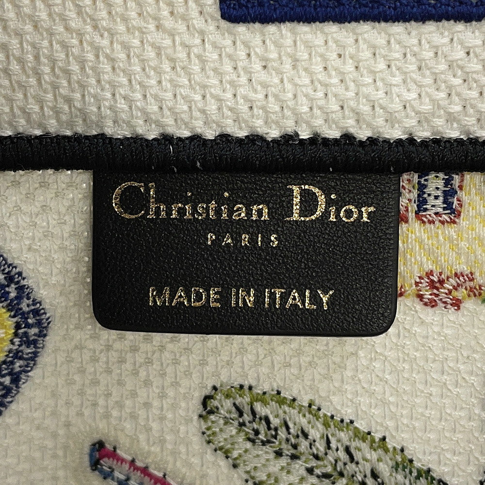 Dior Book Tote Indian Animals White/MulticolorM1286ZEBM_M933 Canvas Size Large
