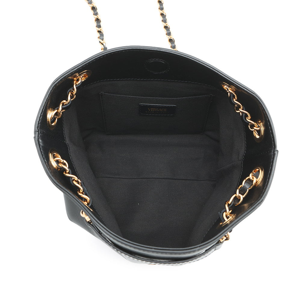 Gianni Versace Medusa Chain Tote Bag Black1021383-1A15033 Leather Size Small