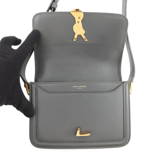 SAINT LAURENT PARIS Solferino Satchel Shoulder Bag storm6343060SX0W1112 box leather Size Small