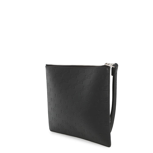 BALENCIAGA BB Logo Clutch Bag Black717791 Leather
