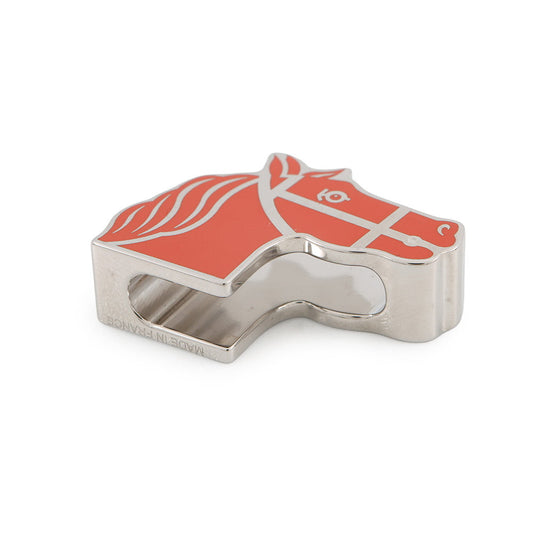 HERMES Quadrije Horse TwillyRing Brown/Silverv Metal