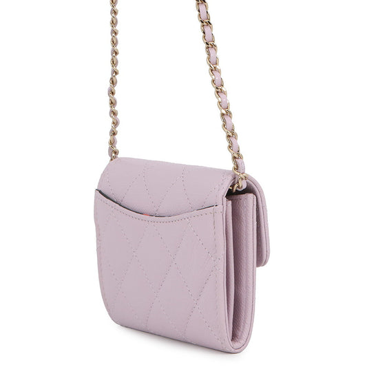 CHANEL Matelasse Chain wallet Light PinkAP0238 Caviar Leather