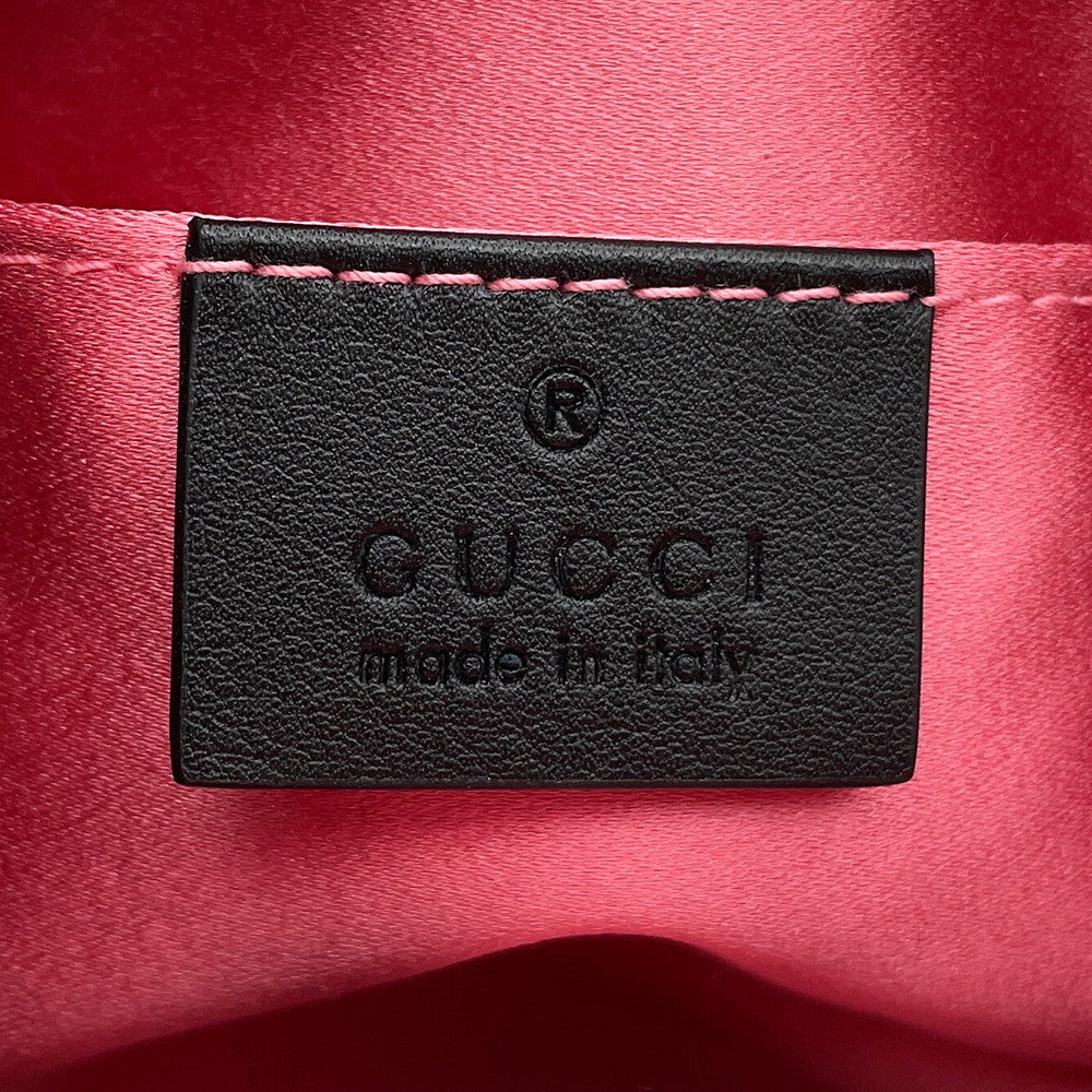 GUCCI GG Marmont Crossbody Bag Black/Pink476434 493075 Leather Velour