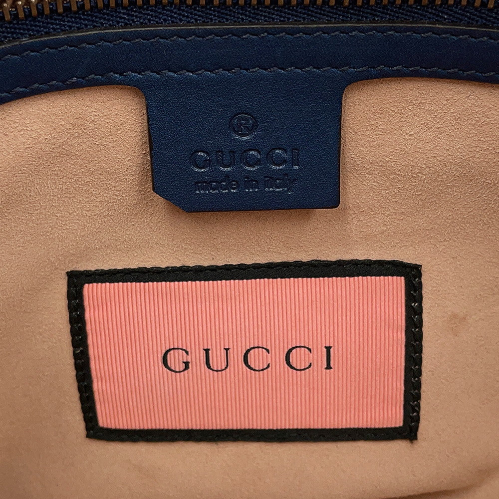 GUCCI GG Marmont Ghost Shoulder Bag Blue443499 Leather