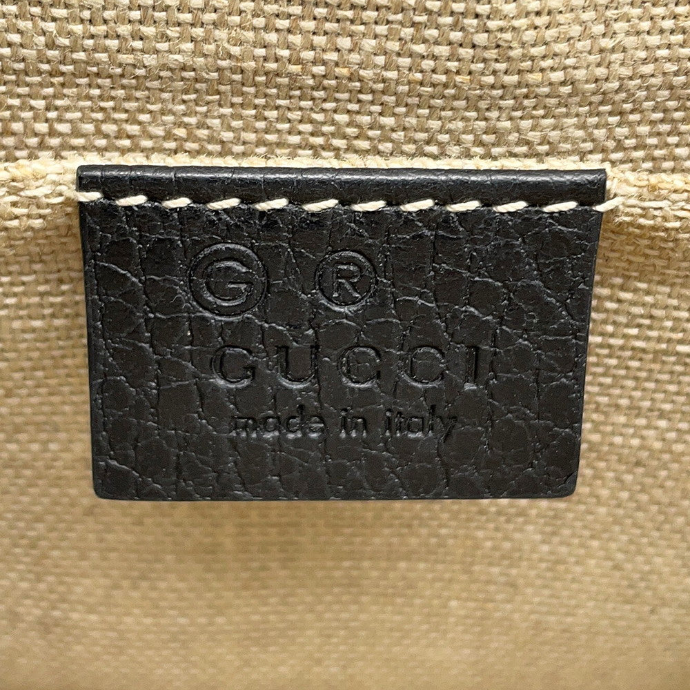 GUCCI Interlocking G ChainShoulder Bag Black510304 527620 Leather