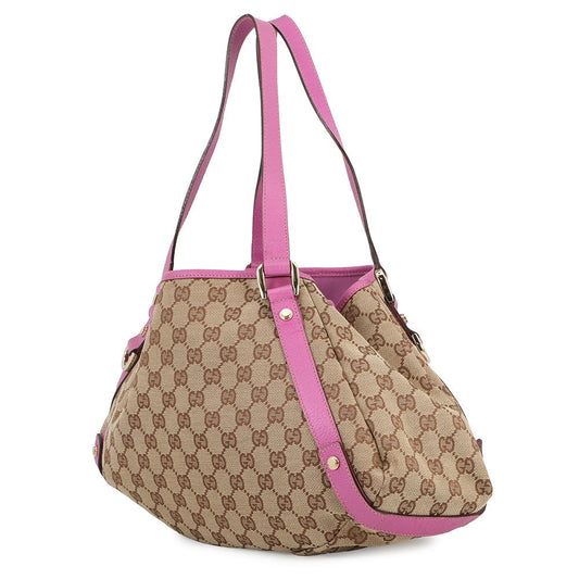 GUCCI Abbey Beige/Pink130736 GG Canvas Leather