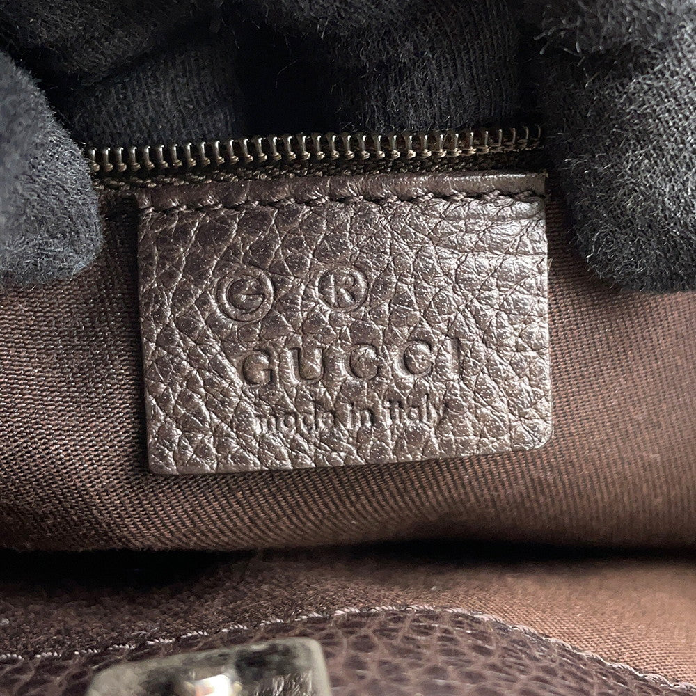GUCCI GG Canvas Handbag Brown143745 GG Canvas Leather