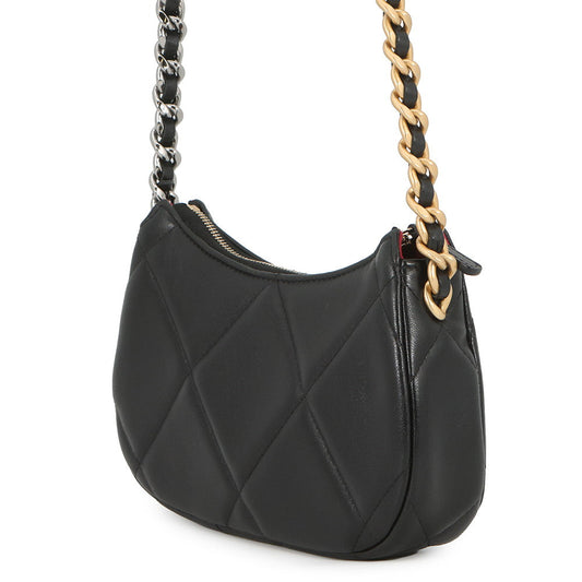 CHANEL CHANEL19 Matelasse SmallHobo Bag BlackAP3676 Lambskin