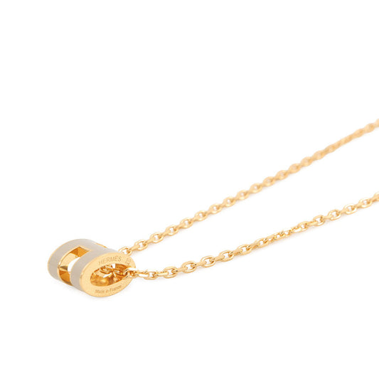 HERMES Pop Ash Necklace Size Mini Marong rasse Gold Plated Lacquer