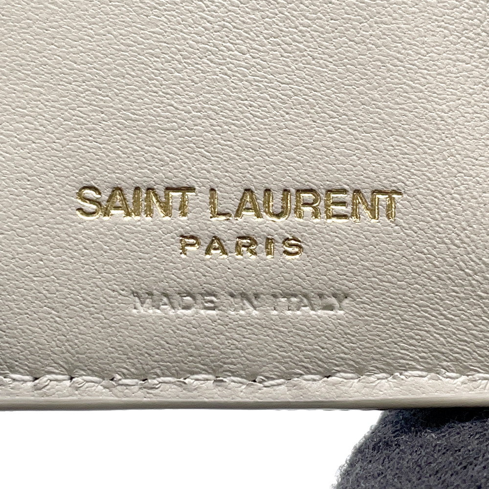 SAINT LAURENT PARIS Origami Tiny Wallet Off-white668274 Leather