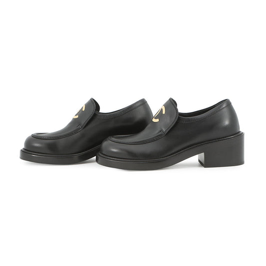 CHANEL CC logo loafersG39602 Leather Size 37 1/2