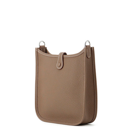 HERMES Evelyne_Amazon Long Etoupe/Blue Indigo Taurillon Clemence Size TPM