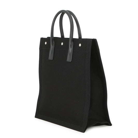 SAINT LAURENT PARIS Rive Gauche Tote Bag Black632539 Canvas Leather Size Small