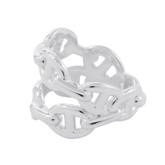 HERMES Chaine d'Ancre Double Row Ring Size 53/#13 SV925