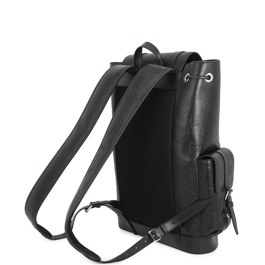 GUCCI GG Embossed Backpack Black625770 Leather