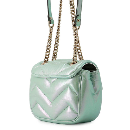 GUCCI GG Marmont ChainShoulder Bag Green739682 Leather Size Mini